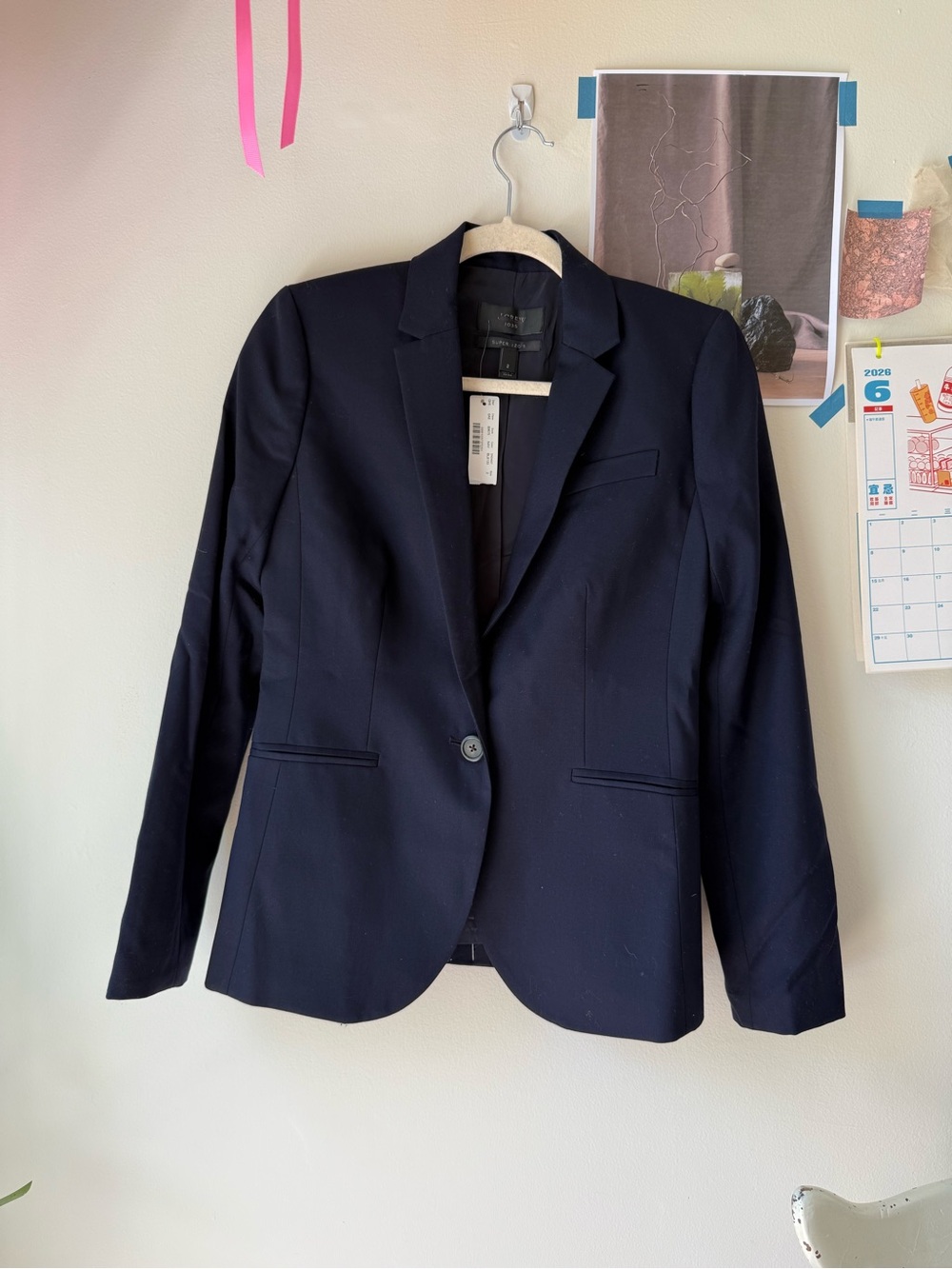 J. Crew Navy Single-Button Tailored Blazer
